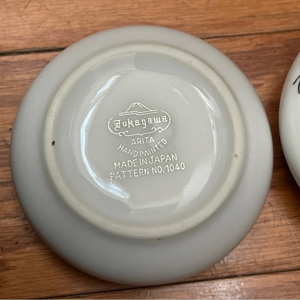 White Rose by Fukagawa Arita Hand Painted Japan Ashtrays